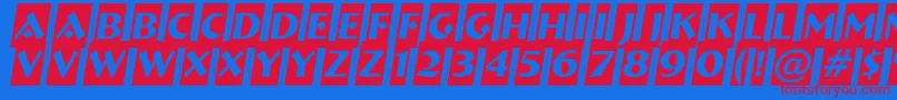 Police ABremencm3D – polices rouges sur fond bleu