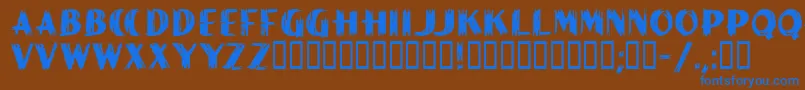 PaintPeelMfInitials Font – Blue Fonts on Brown Background