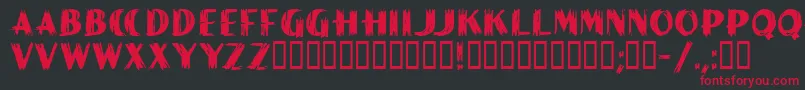 PaintPeelMfInitials Font – Red Fonts on Black Background