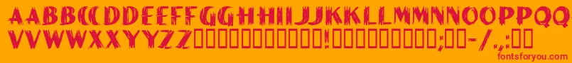 PaintPeelMfInitials Font – Red Fonts on Orange Background