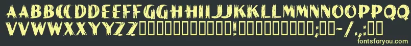 PaintPeelMfInitials Font – Yellow Fonts on Black Background