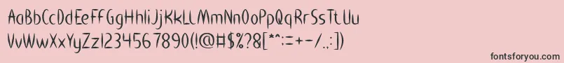 フォントHEART SHAPED – ピンクの背景に黒い文字