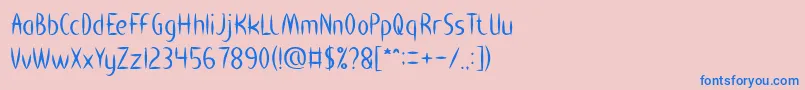 フォントHEART SHAPED – ピンクの背景に青い文字