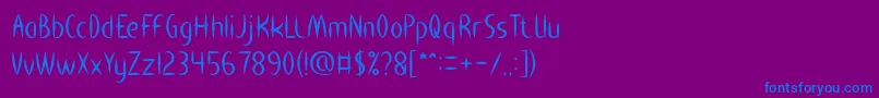 フォントHEART SHAPED – 紫色の背景に青い文字