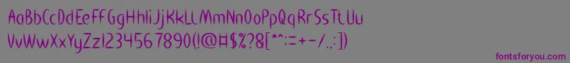 HEART SHAPED Font – Purple Fonts on Gray Background