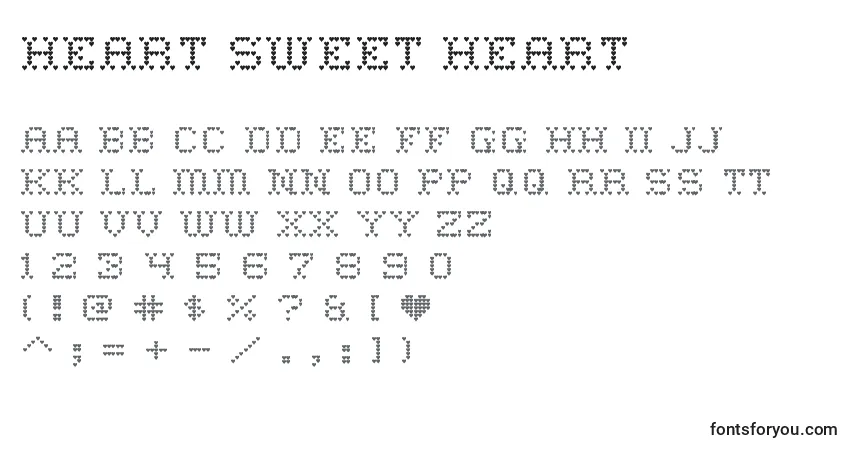 Schriftart Heart sweet heart – Alphabet, Zahlen, spezielle Symbole