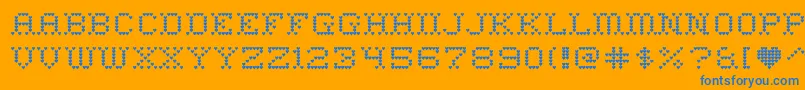 heart sweet heart Font – Blue Fonts on Orange Background