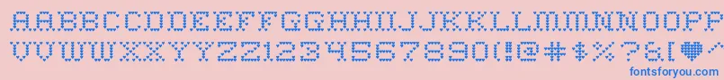 フォントheart sweet heart – ピンクの背景に青い文字