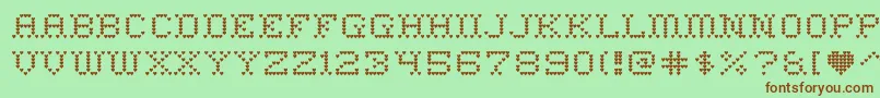 heart sweet heart Font – Brown Fonts on Green Background