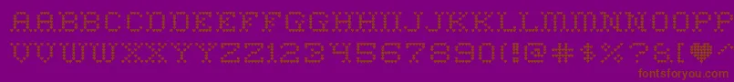 Шрифт heart sweet heart – коричневые шрифты на фиолетовом фоне
