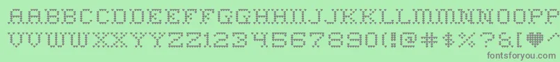 heart sweet heart-fontti – harmaat kirjasimet vihreällä taustalla