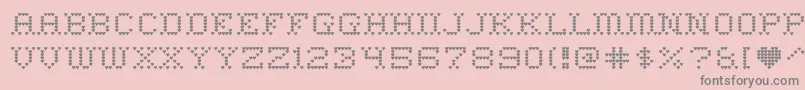 heart sweet heart-Schriftart – Graue Schriften auf rosa Hintergrund