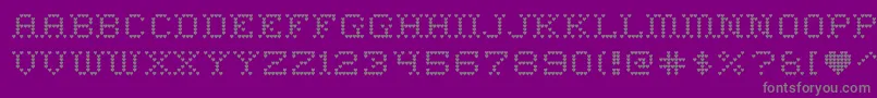 heart sweet heart-Schriftart – Graue Schriften auf violettem Hintergrund