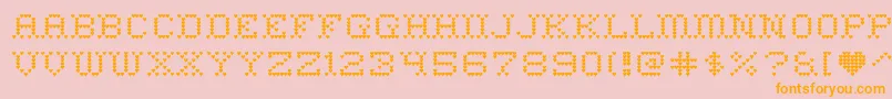 heart sweet heart-Schriftart – Orangefarbene Schriften auf rosa Hintergrund