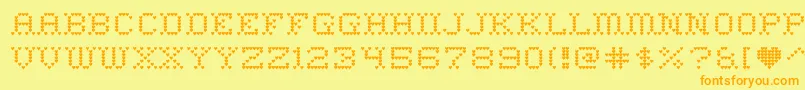 heart sweet heart Font – Orange Fonts on Yellow Background