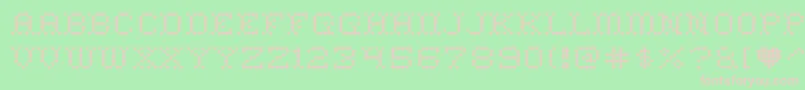 heart sweet heart-fontti – vaaleanpunaiset fontit vihreällä taustalla