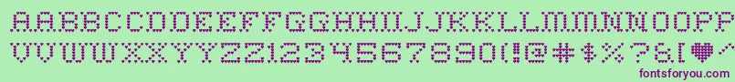 heart sweet heart Font – Purple Fonts on Green Background