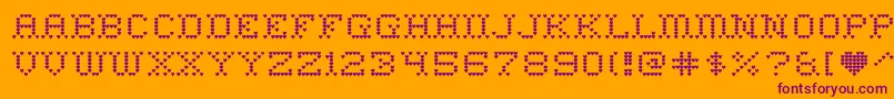 Шрифт heart sweet heart – фиолетовые шрифты на оранжевом фоне