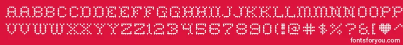 heart sweet heart-fontti – valkoiset fontit punaisella taustalla