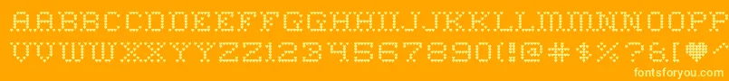 heart sweet heart Font – Yellow Fonts on Orange Background