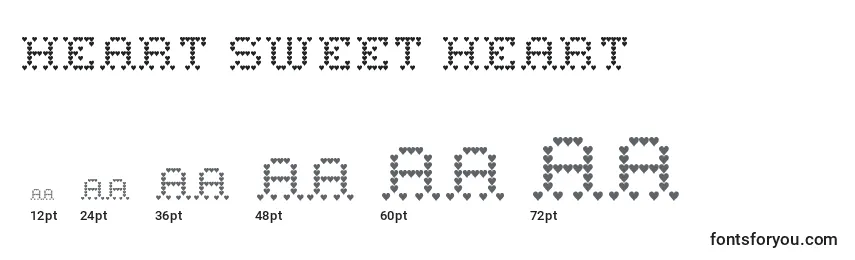 Heart sweet heart Font Sizes