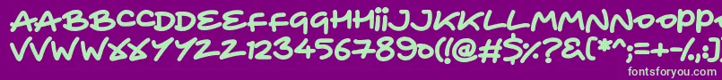 Heart To Heart Font – Green Fonts on Purple Background