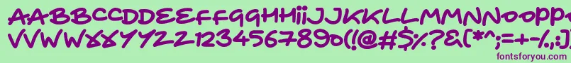 Heart To Heart Font – Purple Fonts on Green Background