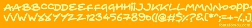 Heart To Heart Font – Yellow Fonts on Orange Background