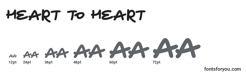 Größen der Schriftart Heart To Heart
