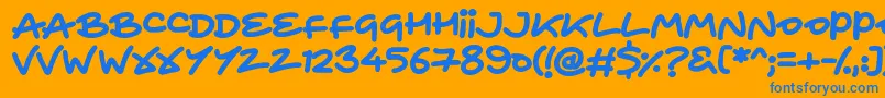 Heart To Heart Font – Blue Fonts on Orange Background