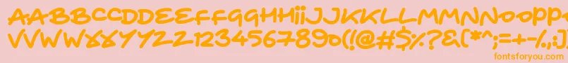 Heart To Heart Font – Orange Fonts on Pink Background