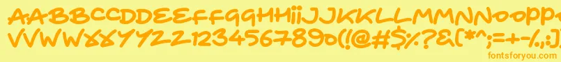 Heart To Heart Font – Orange Fonts on Yellow Background