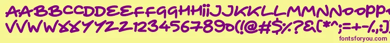 Heart To Heart Font – Purple Fonts on Yellow Background