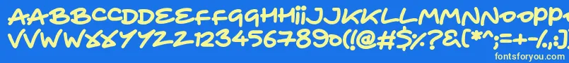 Heart To Heart Font – Yellow Fonts on Blue Background