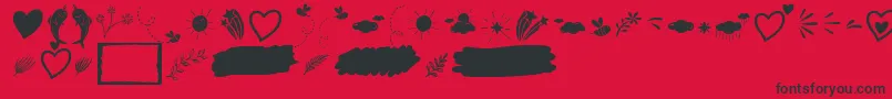 Police Heart Warming Extra Font by Situjuh 7NTypes – polices noires sur fond rouge