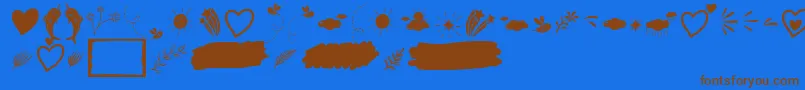 Więcej informacji o czcionce Heart Warming Extra Font by Situjuh 7NTypes Czcionka Heart Warming Extra Font by Situjuh 7NTypes – brązowe czcionki na niebieskim tle