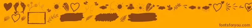 Heart Warming Extra Font by Situjuh 7NTypes Font – Brown Fonts on Orange Background