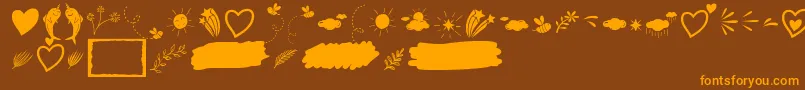 Heart Warming Extra Font by Situjuh 7NTypes Font – Orange Fonts on Brown Background