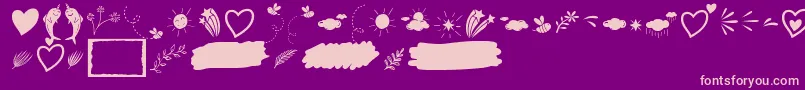 Heart Warming Extra Font by Situjuh 7NTypes Font – Pink Fonts on Purple Background