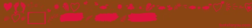 Heart Warming Extra Font by Situjuh 7NTypes Font – Red Fonts on Brown Background