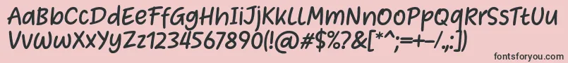 Heart Warming Font by Situjuh 7NTypes-fontti – mustat fontit vaaleanpunaisella taustalla