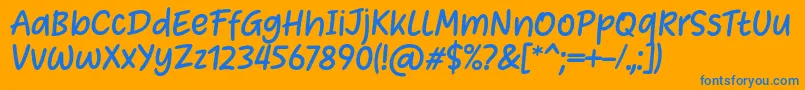 Heart Warming Font by Situjuh 7NTypes Font – Blue Fonts on Orange Background