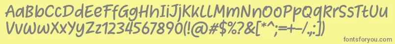 Heart Warming Font by Situjuh 7NTypes-Schriftart – Graue Schriften auf gelbem Hintergrund