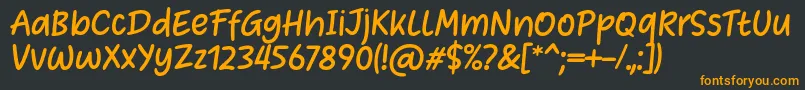 Heart Warming Font by Situjuh 7NTypes Font – Orange Fonts on Black Background