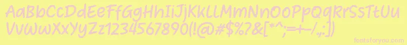 Heart Warming Font by Situjuh 7NTypes Font – Pink Fonts on Yellow Background