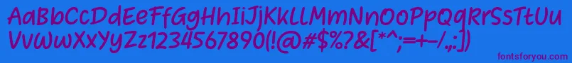 Heart Warming Font by Situjuh 7NTypes-Schriftart – Violette Schriften auf blauem Hintergrund