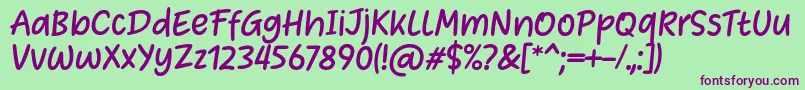 Heart Warming Font by Situjuh 7NTypes Font – Purple Fonts on Green Background