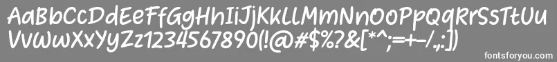 フォントHeart Warming Font by Situjuh 7NTypes – 灰色の背景に白い文字