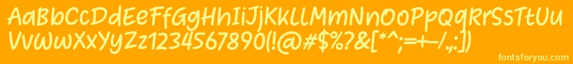 Heart Warming Font by Situjuh 7NTypes Font – Yellow Fonts on Orange Background