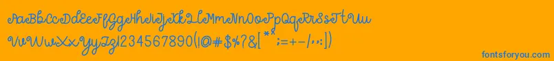 フォントheartbeat – オレンジの背景に青い文字